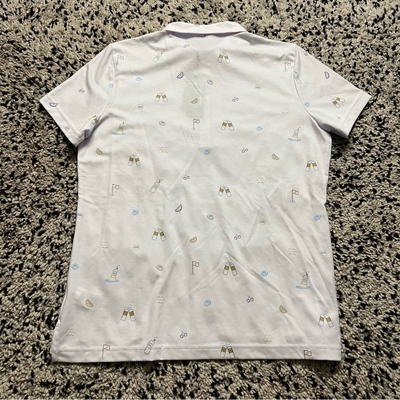 Travis Mathew Golf Keep ‘Em Coming White Polo Shirt High Noon Seltzer Women’s XL - Picture 14 of 14